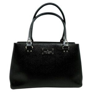 KATE SPADE~Wellesley Elena~BLACK PEBBLED LEATHER 3 COMPARTMENT SHOULDER TOTE BAG